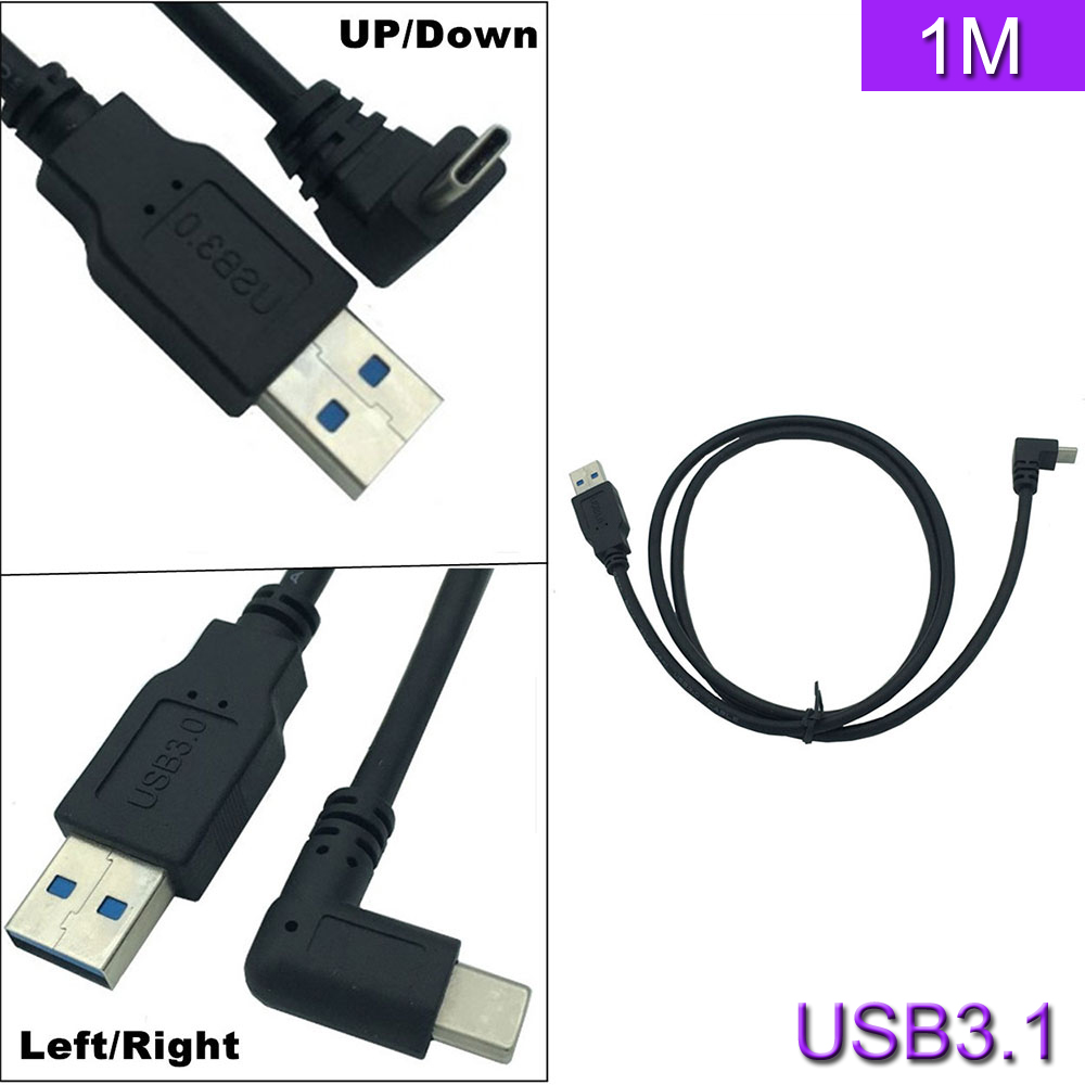 USB 3.0 (유형-A) 수-USB3.1 (유형-C)90 도 각도 1m